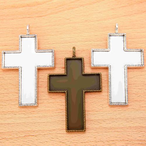 Tibetan Style Cross Pendants, plated, DIY, more colors for choice, 85x55mm, 100PCs/Bag, Sold By Bag