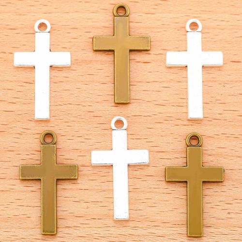 Tibetan Style Cross Pendants, plated, DIY, more colors for choice, 29x16mm, 100PCs/Bag, Sold By Bag