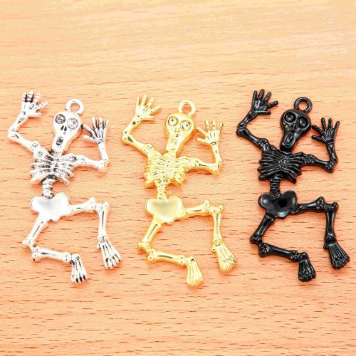 Tibetan Style Skull Pendants, plated, DIY, more colors for choice, 53x27mm, 100PCs/Bag, Sold By Bag