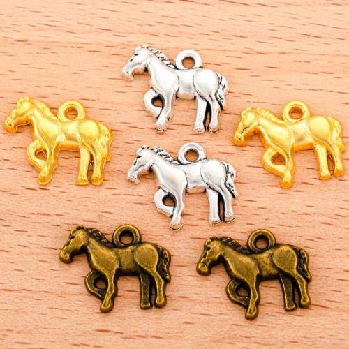 Colgantes Animales de Aleación de Zinc, Caballo, chapado, Bricolaje, más colores para la opción, 17x14mm, 100PCs/Bolsa, Vendido por Bolsa