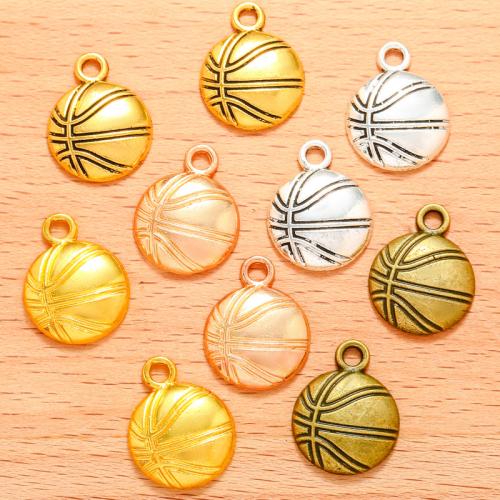 Pendentifs en alliage de zinc, basket-ball, Placage, DIY, plus de couleurs à choisir, 18x14mm, 100PC/sac, Vendu par sac