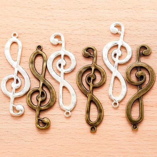 Tibetan Style Pendants, Music Note, plated, DIY, more colors for choice, 62x21mm, 100PCs/Bag, Sold By Bag