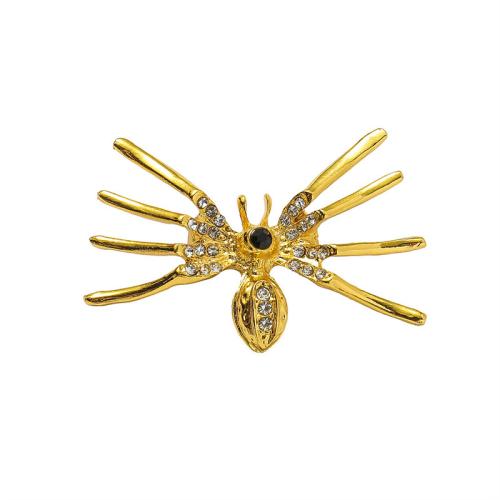 Tibetan Style Brooches, Spider, plated, fashion jewelry & enamel & with rhinestone, more colors for choice, nickel, lead & cadmium free, 33x51mm, Sold By PC