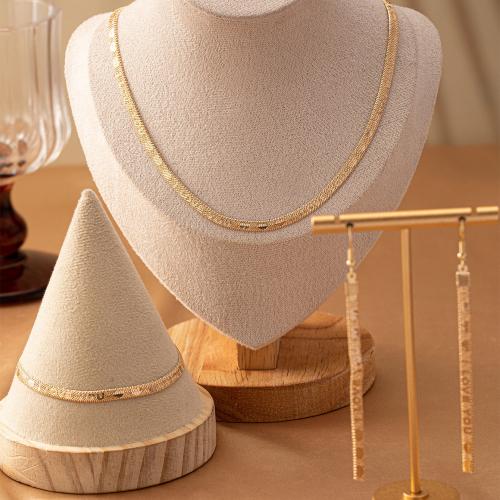 Tibetan Style Jewelry Sets, bracelet & earring & necklace, plated, for woman, gold, Sold By Set