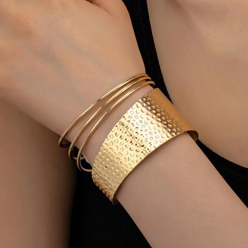 Tibetan Style Bangle, plated, for woman, gold, Sold By PC