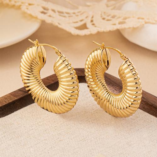 Boucles d'oreilles en alliage de zinc, Placage, styles différents pour le choix & pour femme, Or, Vendu par paire