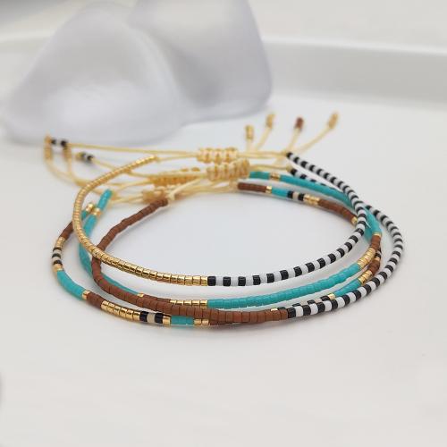 Moda crear pulseras de cordón de cera, con Seedbead, Estilo bohemio & para mujer, más colores para la opción, Vendido por UD