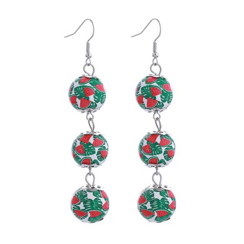 Tibetan Style Drop Earrings, with Acrylic, printing, different designs for choice & for woman, more colors for choice, Sold By Pair