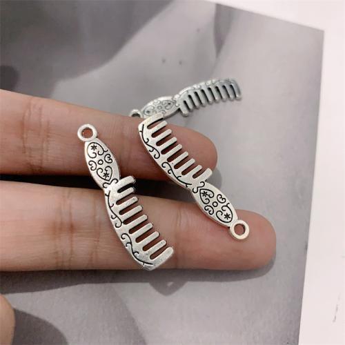 Tibetan Style Pendants, Comb, antique silver color plated, DIY, 9x35mm, 100PCs/Bag, Sold By Bag