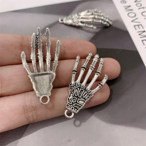 Tibetan Style Hand Pendants, antique silver color plated, DIY, 21x41mm, 100PCs/Bag, Sold By Bag