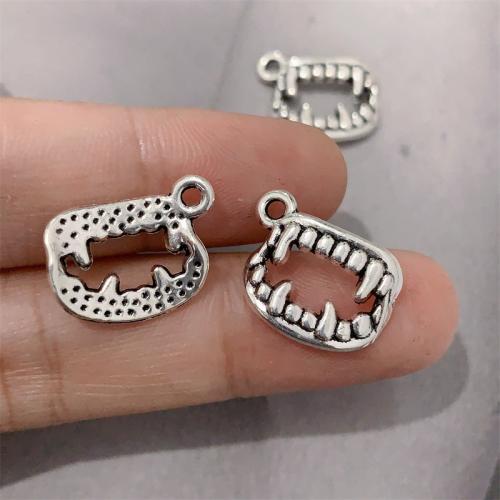 Tibetan Style Pendants, Tooth, antique silver color plated, DIY, 16x14mm, 100PCs/Bag, Sold By Bag