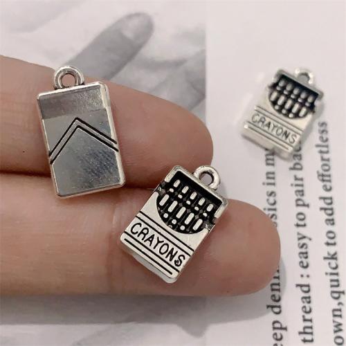 Tibetan Style Pendants, Crayon, antique silver color plated, DIY, 9x17mm, 100PCs/Bag, Sold By Bag