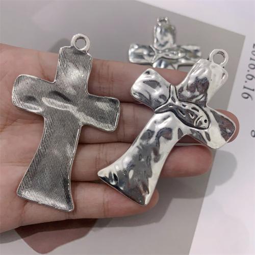 Tibetan Style Cross Pendants, antique silver color plated, DIY, 43x70mm, 100PCs/Bag, Sold By Bag