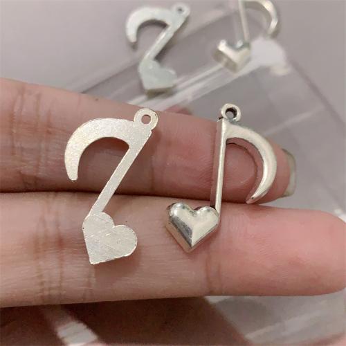 Tibetan Style Pendants, Music Note, antique silver color plated, DIY, 17x25mm, 100PCs/Bag, Sold By Bag