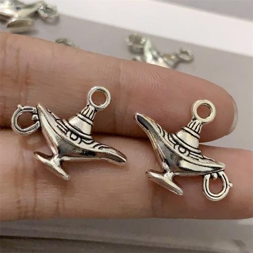 Tibetan Style Pendants, Lamp of Aladdin, antique silver color plated, DIY, 22x18mm, 100PCs/Bag, Sold By Bag