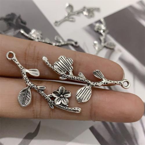 Tibetan Style Pendants, Branch, antique silver color plated, DIY, 41x19mm, 100PCs/Bag, Sold By Bag