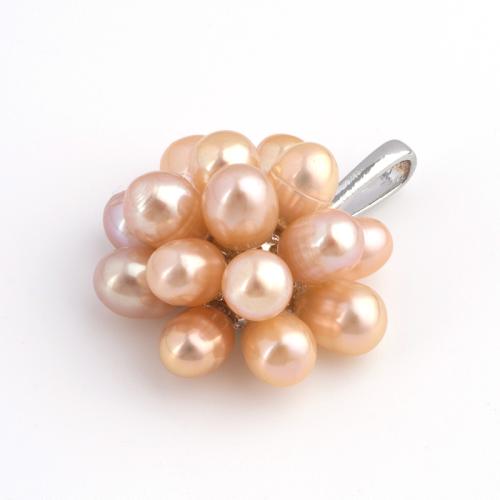 Freshwater Pearl Pendants, with Brass, DIY & for woman, more colors for choice, Pearl size 5-5.5mm, Sold By PC