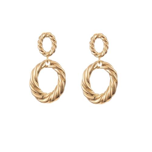 Pendientes de Perno en Latón, metal, 18K chapado en oro, Joyería & para mujer & hueco, dorado, 53x32mm, Vendido por Par