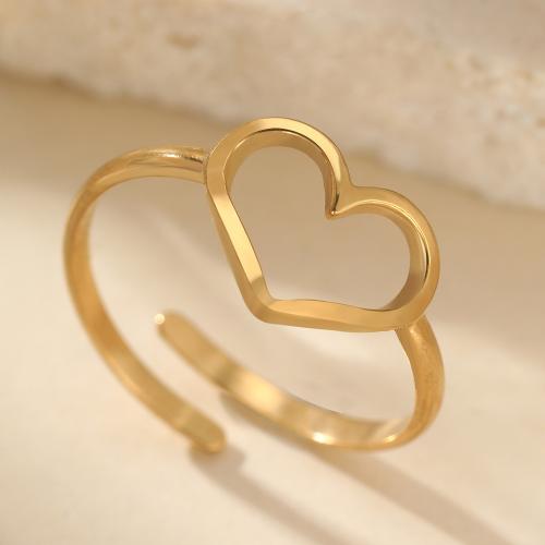 304 Stainless Steel Open Finger Ring, Heart, fashion jewelry & Unisex, more colors for choice, Sold By PC