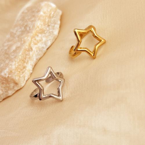 Stainless Steel Finger Ring, 304 Stainless Steel, Star, fashion jewelry & for woman, more colors for choice, Sold By PC