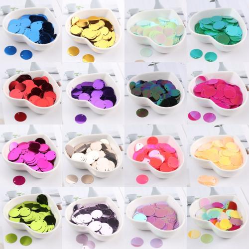 Plastic Sequin, Flat Round, DIY & different size for choice, more colors for choice, Sold By Bag