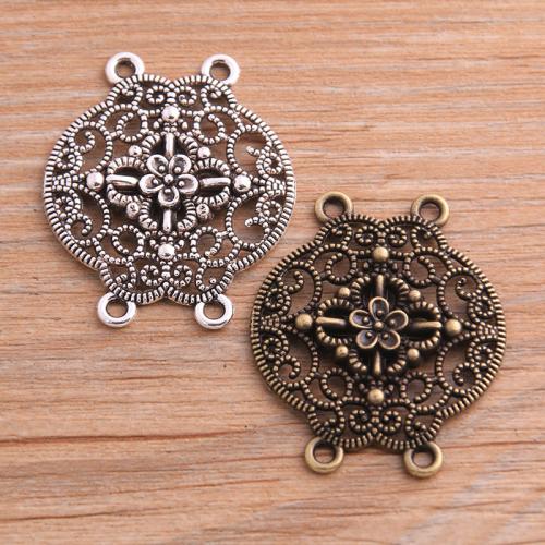 Tibetan Style Connector, plated, DIY & 2/2 loop, more colors for choice, nickel, lead & cadmium free, 32x37mm, Approx 100PCs/Bag, Sold By Bag