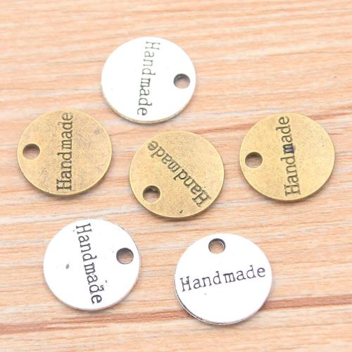 Tibetan Style Pendants, Flat Round, plated, DIY, more colors for choice, nickel, lead & cadmium free, 15mm, Approx 100PCs/Bag, Sold By Bag