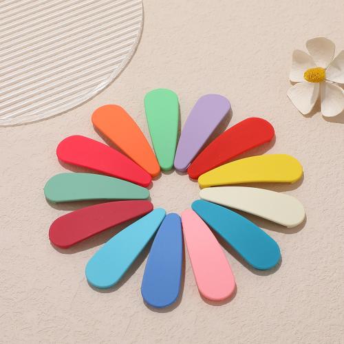 Hair Snap Clips, Tibetan Style, stoving varnish, for woman, Random Color, nickel, lead & cadmium free, 52mm, Approx 100PCs/Bag, Sold By Bag