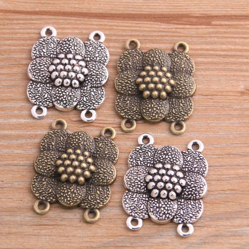 Tibetan Style Connector, plated, DIY & 2/2 loop, more colors for choice, nickel, lead & cadmium free, 25x31mm, Approx 100PCs/Bag, Sold By Bag