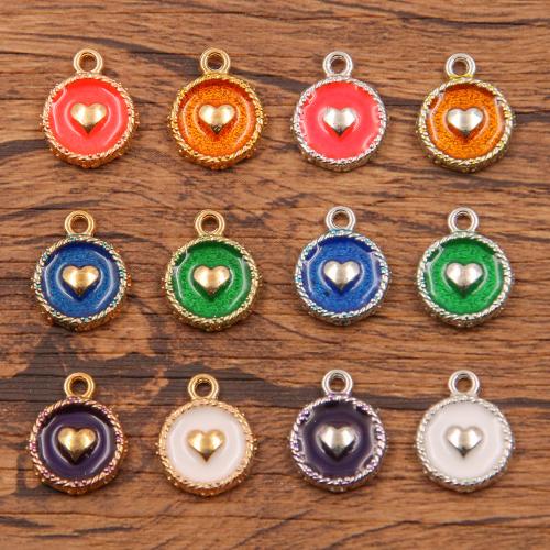 Tibetan Style Enamel Pendants, plated, DIY, more colors for choice, nickel, lead & cadmium free, 12x15mm, Hole:Approx 1mm, Approx 100PCs/Bag, Sold By Bag