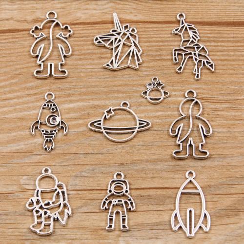 Tibetan Style Hollow Pendants, antique silver color plated, Different Shape for Choice & DIY, more colors for choice, nickel, lead & cadmium free, Approx 100PCs/Bag, Sold By Bag