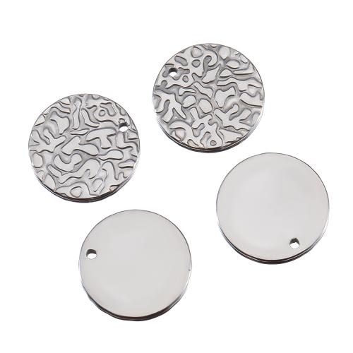 Stainless Steel Pendants, 304 Stainless Steel, Flat Round, Vacuum Ion Plating, DIY, more colors for choice, 16mm, Hole:Approx 1mm, Approx 100PCs/Bag, Sold By Bag