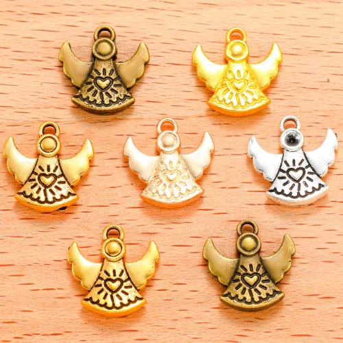 Tibetan Style Pendants, Angel, plated, DIY, more colors for choice, 14x13mm, 100PCs/Bag, Sold By Bag