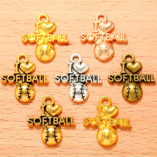 Pendentifs en alliage de zinc, Baseball, Placage, DIY, plus de couleurs à choisir, 21x20mm, 100PC/sac, Vendu par sac