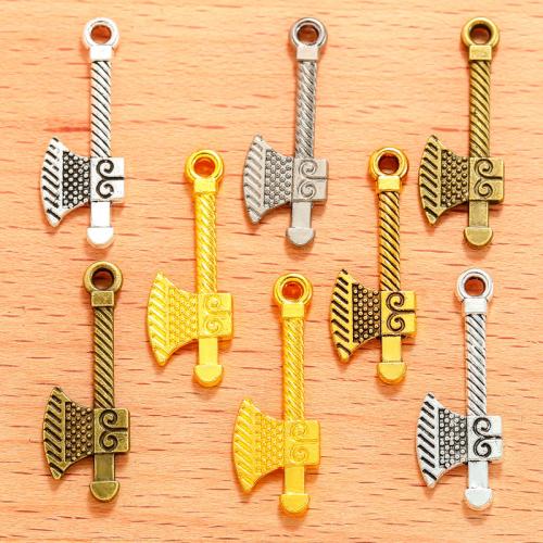 Pendentifs outils en alliage de zinc, hache, Placage, DIY, plus de couleurs à choisir, 26x9mm, 100PC/sac, Vendu par sac