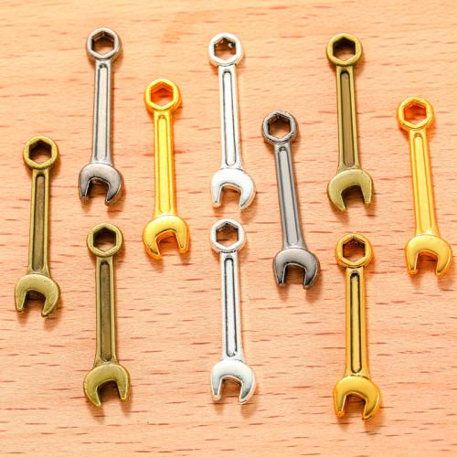 Zinc Alloy Tool Pendants Wrench plated DIY Sold By Bag