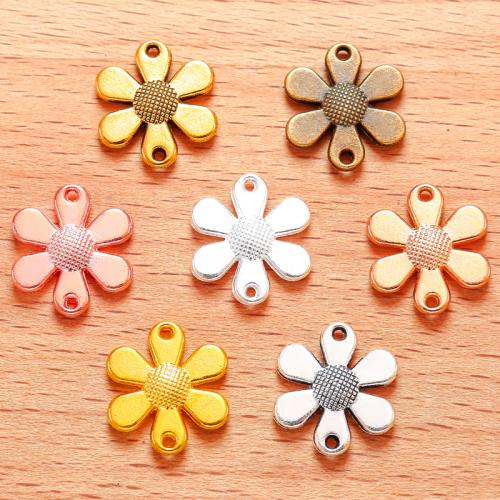 Flower Tibetan Style Connector, plated, DIY & 1/1 loop, more colors for choice, 15x13mm, 100PCs/Bag, Sold By Bag