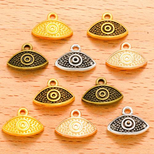 Tibetan Style Pendants, plated, DIY & evil eye pattern, more colors for choice, 15x12mm, 100PCs/Bag, Sold By Bag