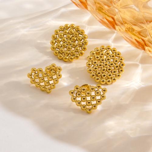 Pendientes de Acero Inoxidable, acero inoxidable 304, chapado en color dorado, diferentes estilos para la opción & para mujer, más colores para la opción, Vendido por Par