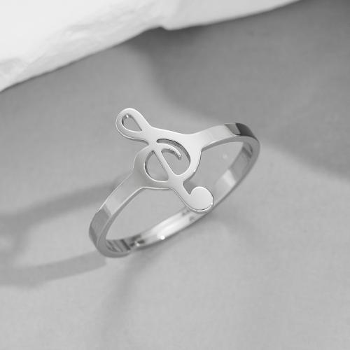 Stainless Steel Finger Ring, 304 Stainless Steel, Music Note, plated, Adjustable & for woman, more colors for choice, inner diameter:17~20mm, Sold By PC