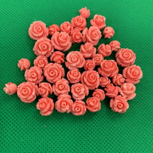 Natural Freshwater Shell Beads, Queen Conch Shell, Flower, DIY & different size for choice, cherry quartz, 10PCs/Bag, Sold By Bag