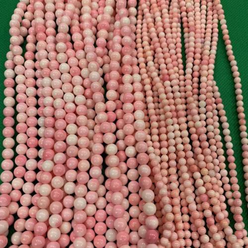 Natural Freshwater Shell Beads, Queen Conch Shell, Round, DIY & different size for choice, pink, Sold Per Approx 38 cm Strand