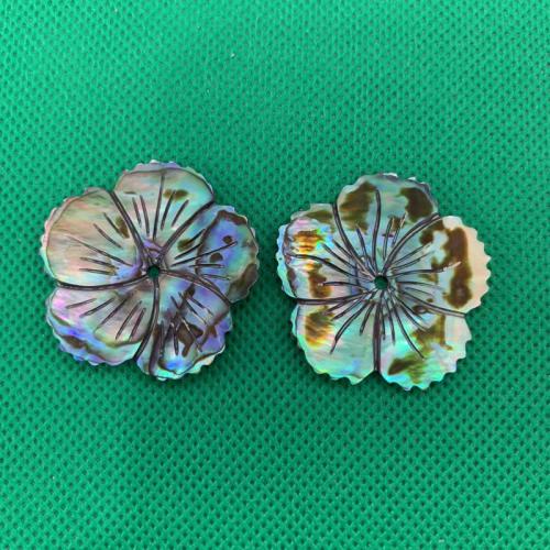 Perles coquillage d'ormeau, coquille d'ormeau, fleur, DIY, 33mm, Vendu par PC