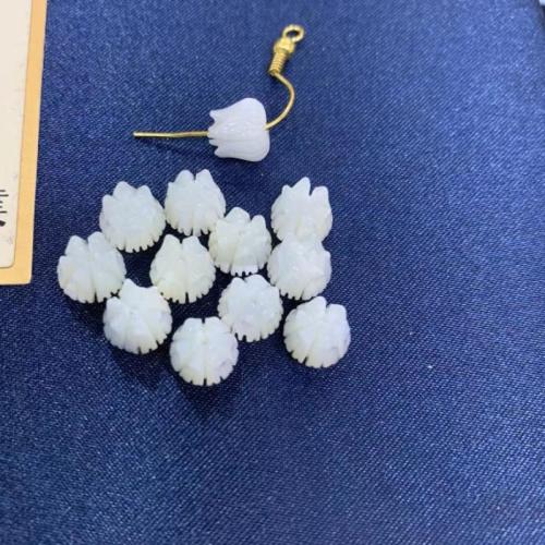 Perles naturelles de coquillage d'eau douce , Haut Coque, fleur, DIY, blanc, 8x8mm, Vendu par PC