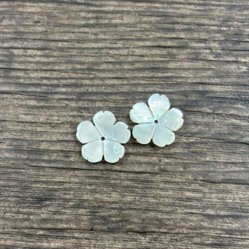 Natural Freshwater Shell Beads, Flower, DIY, white, 15mm, Sold By PC