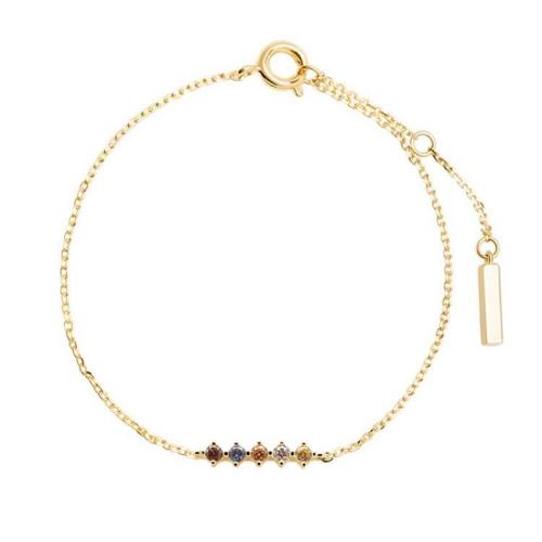 Bracelet cubique en laiton zircon pavent, Placage, pavé de micro zircon & pour femme, Or, Longueur:Environ 15-18 cm, Vendu par PC