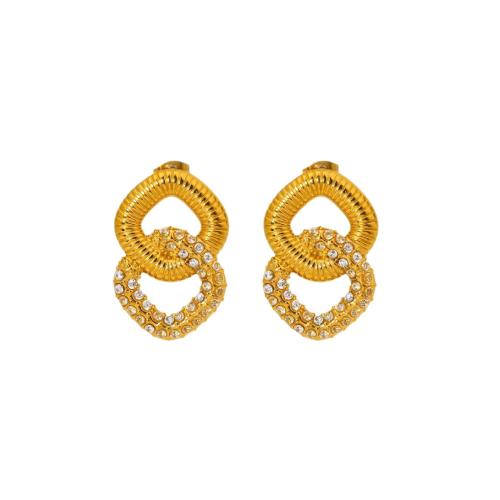 Ensembles de bijoux en zircon cubique en acier inoxydable, Acier inoxydable 304, styles différents pour le choix & pavé de micro zircon & pour femme, Or, Vendu par PC