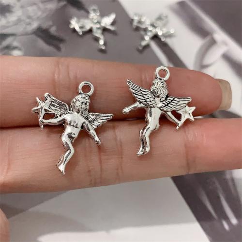 Tibetan Style Pendants, Angel, antique silver color plated, DIY, 20x24mm, 100PCs/Bag, Sold By Bag