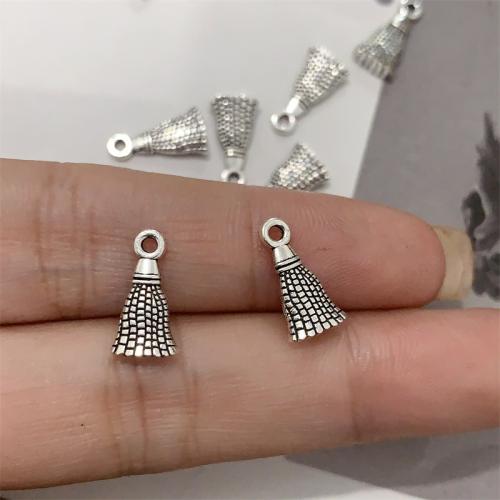 Tibetan Style Pendants, Tassel, antique silver color plated, DIY, 7x13mm, 100PCs/Bag, Sold By Bag