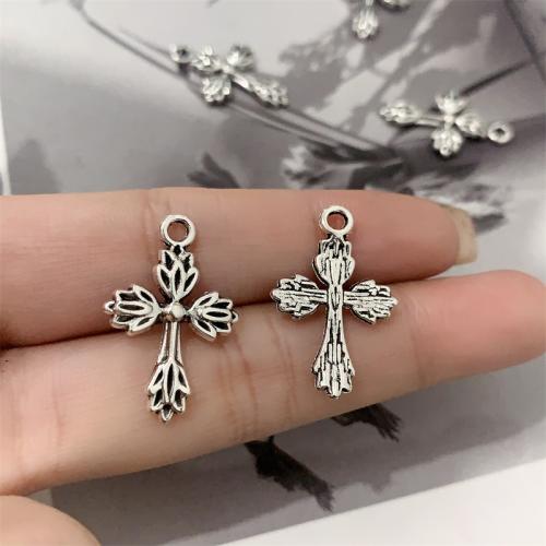 Tibetan Style Cross Pendants, antique silver color plated, DIY, 17x26mm, 100PCs/Bag, Sold By Bag